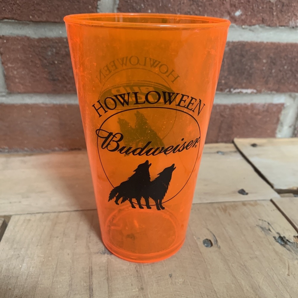 BUDWEISER HOWLOWEEN 1 PINT TUMBLER, Deep Orange